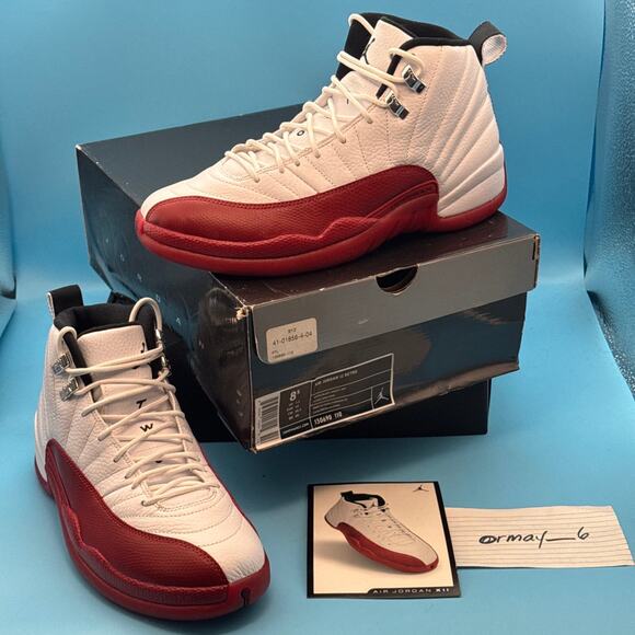 Air Jordan Retro 12 2009 White Varsity Red m8.5 - Picture 1 of 13